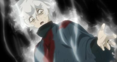 Gabimaru com expressão de choque e uma aura de poder ao seu redor na 2ª temporada de Hell's Paradise. A imagem ilustra o momento de tensão na busca pelo elixir da imortalidade na ilha misteriosa de Shinsenkyō.